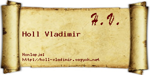 Holl Vladimir névjegykártya